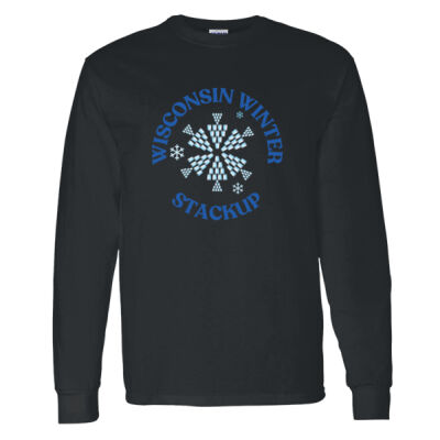 Wisconsin Winter Stackup - Heavy Cotton 100% Cotton Long Sleeve T Shirt Thumbnail