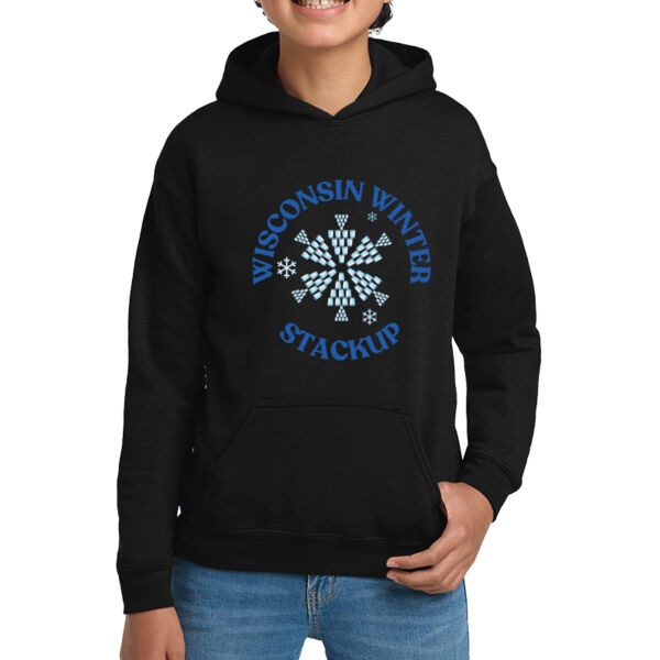 Wisconsin Winter Stackup - Youth Heavy Blend Hooded Sweatshirt Thumbnail